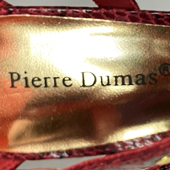 PIERRE DUMAS Adora-11 Red Faux Snakeskin Sexy Heels Zip Back Sz 9M - Picture 7 of 9